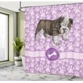 thumbnail image 4 of Ambesonne Dog Lover Shower Curtain, Paw Print Animal Bone Art, 69"Wx75"L, Lilac, 4 of 4