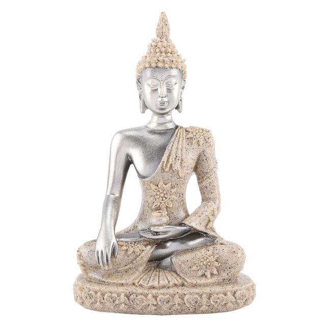Estatua de Buda Aigid, estatua de Buda sentado meditando, estatuilla de talla artesanal para decoración del hogar, adorno de mesa(Como se muestra en la imagen)