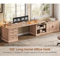 thumbnail image 3 of 70.9" Farmhouse L Shaped Computer Desk with 3 Drawers and Storage Cabinet for Home Office, Study Writing Table with Storage Shelves, 3 of 7