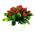thumbnail image 2 of Clearance! Artificial Flowers In Pot Decor Flower Arrangements 21 Head Plants Flowers Bouquets In Pot Table Centerpieces Holiday Dinning Coffee Room Table Kitchen Decoration, 2 of 4