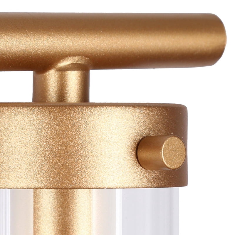 LNC 28-in 4-Light Gold and Clear Glass LED Modern Vanitt Light for Bathroom
