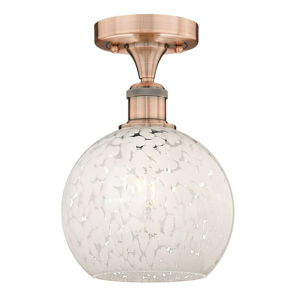 Innovations Lighting - White Mouchette - 1 Light Semi-Flush Mount In Modern