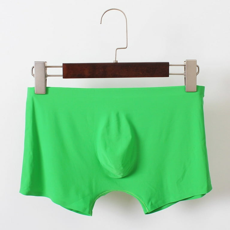 Men’s Boxer Briefs Underwear for Men Pure Color One Piece Ice Silk Seamles  Underwear able Sexy Underwear