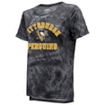 thumbnail image 2 of Women's Majestic Threads Black Pittsburgh Penguins Boyfriend Tie-Dye Tri-Blend T-Shirt, 2 of 3