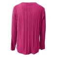 thumbnail image 4 of Arlun Sweater for Women V-Neck Knitted Pullover Sweater Long Sleeve Soft Cozy Tops for Everyday Wear Women's Solid Color Ribbing Loose Fit Basic Pullovers Hot Pink XXL, 4 of 5