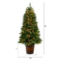 thumbnail image 3 of Nearly Natural 5ft. Frosted Colorado Aspen Pre-Lit Artificial Porch Christmas Tree with 200 LED lights, 426 Bendable Branches and Berries in Decorative Planter, 3 of 11
