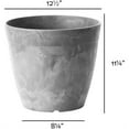 thumbnail image 5 of Root & Vessel Dolce Round Planter, Gray, 12", 5 of 5
