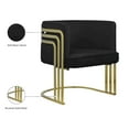 thumbnail image 2 of Meridian Furniture Rays Black Velvet Upholstered Accent Chair, 2 of 7
