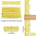 thumbnail image 2 of 11m Yellow Sequin Chiffon Lace Edge Trim Gathered Ruffle Elastic Organza Fabric Ribbon 3cm Pleated Mesh Stretch Fringe Trim for Cloth Craft Sewing Embroidered Wedding Party Decor, 2 of 5