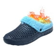 thumbnail image 3 of Pandaie Mens Womens Lined Clogs Unisex Winter Fleece Walking Garden Shoes Non Slip Fuzzy Plush Mules Footwear Blue 9.5, 3 of 7