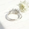 thumbnail image 3 of JEWELRYTREASURE 8x6 mm / 1.2 Ct Emerald Cut Moss Agate Ring 925 Sterling Silver Ring Moonstone Cluster Engagement Ring Natural Gemstone Ring Statement Jewelry Gift for Women, 3 of 3