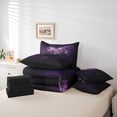 thumbnail image 6 of Homewish Gothic Purple Rose 7 Pieces Bedding Comforter Set For Teens Adults,Flowers Love Heart Full Bedding Set Lightweight,Black Spider Web Fitted Sheet Flat Sheet,Exotic Style Bedroom Decor, 6 of 8