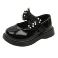 thumbnail image 1 of Cathalem Girls Wedding Sandal Open Toe Chunky Low Heel Rhinestone Princess Dress Shoes,Black 23, 1 of 5