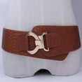 thumbnail image 6 of VISALY Belts for Women, Buckle Wide Women Belt Faux Leather Elastic Overcoat Belt Clothes Ornament, Stretch, Belts (Brown, One Size), 6 of 6
