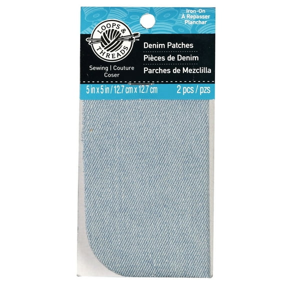 Loops & Threads Stonewashed Denim Patches, 24 Packs: 2 ct. (48 total)