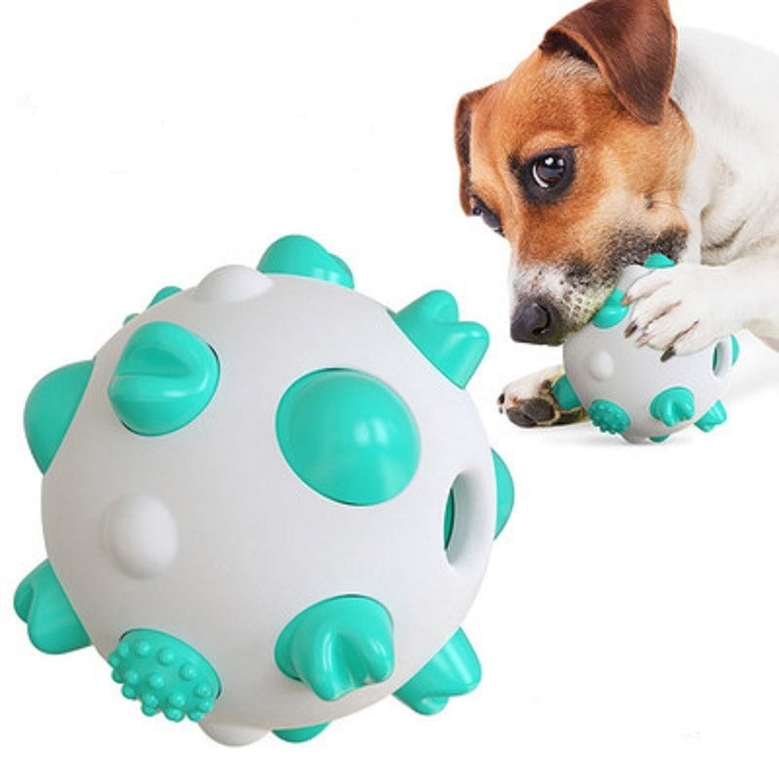 Pet Dog Toy Interactive Chew Toy Non Toxic Bite Resistant Rubber Ball - Yellow