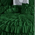 thumbnail image 3 of D.N.G. BEDDINGS 100% Egyptian Cotton 3 Piece Circle Ruffle Comforter Set with 1 Freebie Ruffle Pillow | 550 GSM Filled Microfiber - Super King Size, Green Color - 800 Thread Count, 3 of 5