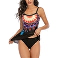 thumbnail image 4 of Tankini Swimsuits for Women Plus Size Print Strappy Back Set Two Piece Swimdress Bathing Suits, 4 of 7
