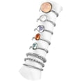 thumbnail image 1 of Boho Retro Stackable Rings Sets for Teen Girls Women,Peak Sea Wave Compass Turquoise Rhinestone Knuckle Joint Finger Kunckle Nail Ring Sets, 1 of 5
