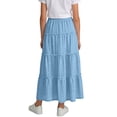 thumbnail image 5 of NAISIBABY Girls Midi Skirt, Flowy Ruffle Elastic Waist Over the Knee Summer Casual Dance Tiered Long Skirt Blue 4T, 5 of 7
