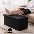 thumbnail image 3 of Taburete Otomano Plegable de almacenamiento Tapizado para Cama Dormitorio color negro, 3 of 6