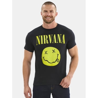 Nirvana Smiley Men's and Big Men's Graphic Tee Smiley, Sizes XS-3XL