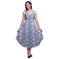 thumbnail image 1 of Bimba Robe Imprimée Florale pour Femmes Bretelles Spaghetti Col en V Midi Plage-Large, 1 of 1