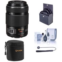 Panasonic LUMIX G X Vario PZ 45-175mm f/4.0-5.6 Aspherical Lens for Micro Four Thirds, Black, Bundle with Tiffen 46mm UV Filter, Lens Cap Tether, Cleaning Kit