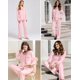 thumbnail image 5 of Conjunto de pijama SWOMOG para mujer de manga larga con botones, color rosa, 5 of 6