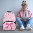 thumbnail image 2 of HUISEFOR Baseball Pink Bow School Backpack for Teen Girls 17 Inch Lightweight Bookbags with Adjustable Shoulder Strap Comfortable Travel Bags Breathable Daypack 10-12 Years, 2 of 7