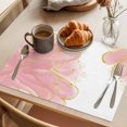 thumbnail image 3 of Pink Gold Placemats Set of 12 Boho Modern Abstract Minimalist Aesthetic Flower Place Mats Indoor Wipeable Table Mats Washable Dining Table Placemats for Kitchen Holiday Party Home Decor 13x19 Inch, 3 of 9