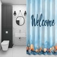 thumbnail image 4 of Summer Ocean Bathroom Shower Curtain, Watercolor Starfish Shell Welcome Text Waterproof Washable Soft Bath Curtain for Bathtub Decor with 12 Hooks&Grommet, 36x72 Inch, 4 of 9