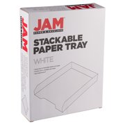 JAM Paper & Envelope Stackable Paper Trays, White, 1/Pack