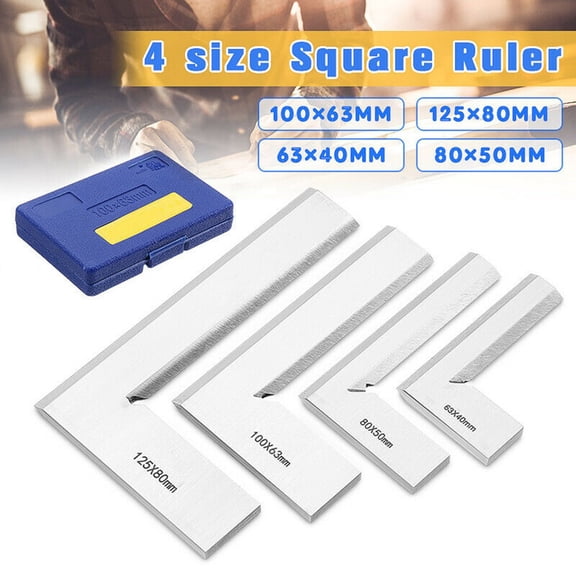 1 Pc Machinist Edge Square Ruler 90° Right Angle Rulers Engineer Stainless Steel Professional Measuring Tool Metal Fittings 63×40Mm Fangkenuo