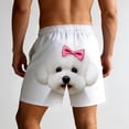 thumbnail image 4 of Zsyiiiiii Men's Funny Dog 3D Graphic Yellow Loose Fit Summer Beach Shorts, 4 of 4