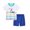 White, variant on FLMEI Toddler Kids Boys Short Sleeve 2PCS Outfit Summer Cartoon Print Pullover T-Shirts Tops Comfy Shorts Casual Set for Baby Size 2-8T