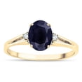 thumbnail image 2 of Star K � Oval 8x6 Genuine Black Sapphire Split Shank Three Stone Engagement Promise Ring, 2 of 9