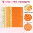 thumbnail image 3 of Paquetes de tela de algodón Uxcell, 7 piezas de 20 x 20 pulgadas, cuadrados de tela precortados de algodón 100% impresos con flores para costura, patchwork, quilting y manualidades DIY, Naranja, 3 of 7