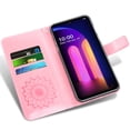 thumbnail image 2 of Étui pour LG V60, Cuir PU avec Support et 3 Emplacements pour Cartes Portefeuille à Rabat (Or Rose), 2 of 5