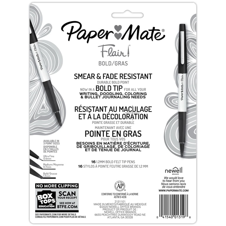 Paper Mate Flair Bold Felt Tip Pens, Assorted, 16 Count photo 7