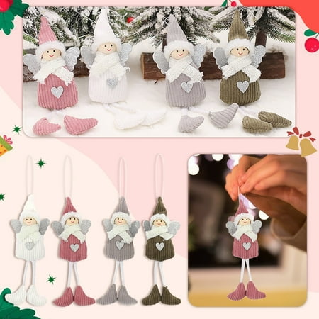 

HIBRO Christmas Ornament Stripes Long Legs Hanging Feet Angel Doll Pendant
