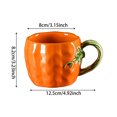 thumbnail image 2 of Season Ceramic Mug Pumpkin Drink Cup With Glossy Body And Green Vine Handle For Coffee And Moments Pumpkin Ceramic Mug Coffee Fall Autumn Cup Halloween Thanksgiving Cocoa Cider, 2 of 5