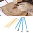 thumbnail image 4 of Herramientas de modelado para esculpir artesanías de arcilla y cerámica de madera, juego de arte tallado DIY (9 piezas), 4 of 8