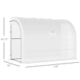 thumbnail image 3 of 10' x 5' x 7' Lean-to Walk-in Greenhouse, White PE Cover, with 2 Roll-up Doors, Windows & 3 Wire Shelves, Plant Nursery, 3 of 12