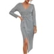 thumbnail image 1 of Vestido de fiesta de otoño con estampado de manga larga y cuello en V de moda sexy para mujer Fridja  NMB5172, 1 of 1