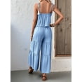 thumbnail image 5 of Women'S 2 Piece Outfits Linen Pants Jumpsuit Matching Lounge Set Casual Summer Beach Vacation Trendy Clothes Blue XL, 5 of 8