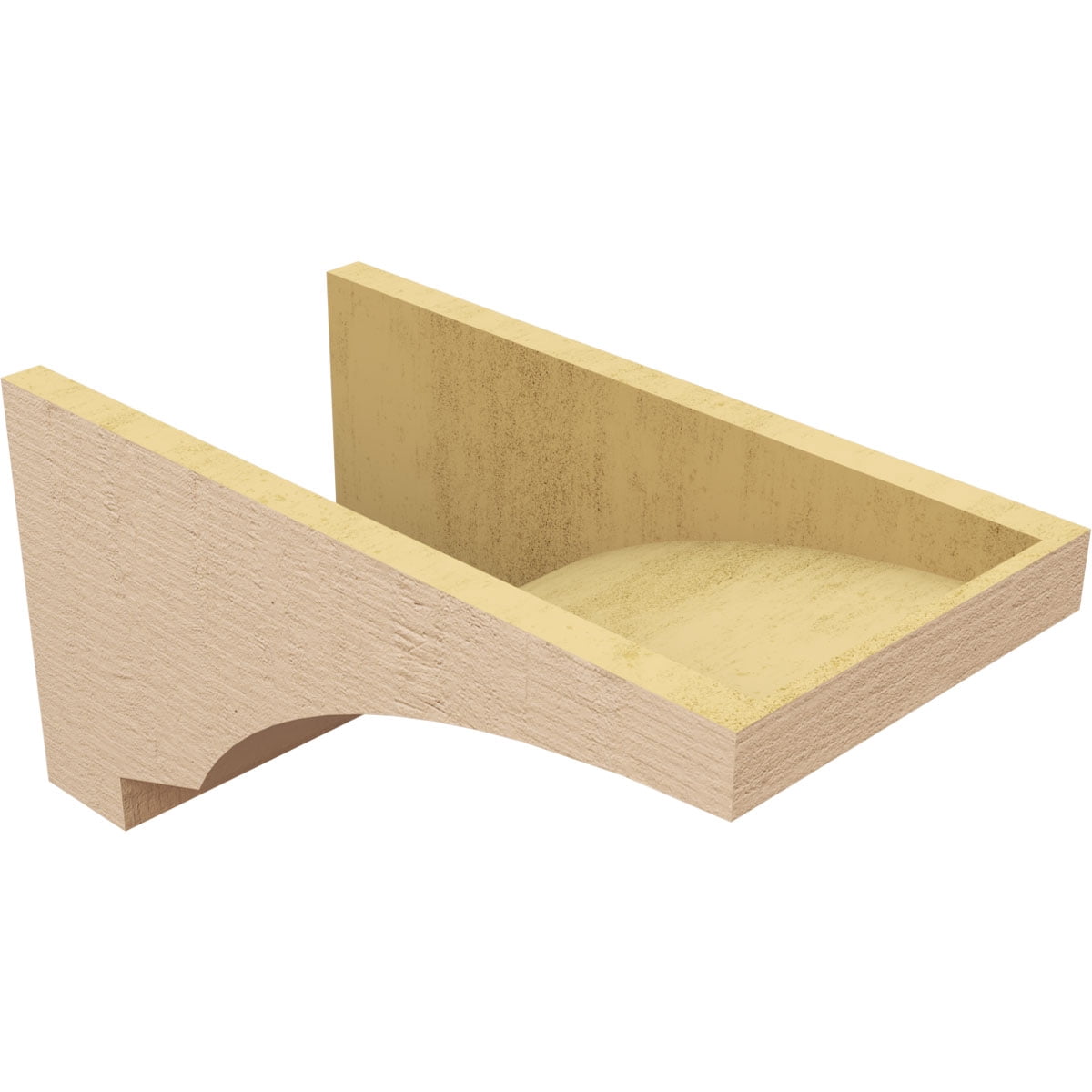 10"W x 20"D x 10"H Wide Moab Rough Cedar Woodgrain TimberThane Corbel, Primed Tan
