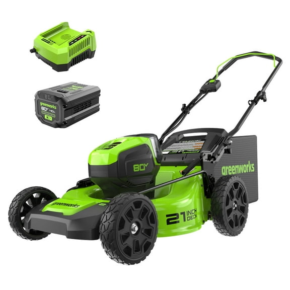 Greenworks  80V 21" Brushless Cordless Push Lawn Mower, 4.0 Ah Battery and Charger Included [75+ Compatible Tools]