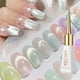 thumbnail image 1 of Esmalte de uñas blanco de cerámica con efecto ojo de gato, pegamento para esmalte de uñas, esmalte de uñas blanco de porcelana brillante, 10 ml por uña., 1 of 2
