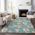 thumbnail image 6 of Addison Rugs Mayfield Washable Coastal Shells Aqua Rectangle Rug, 8' x 10', 6 of 6